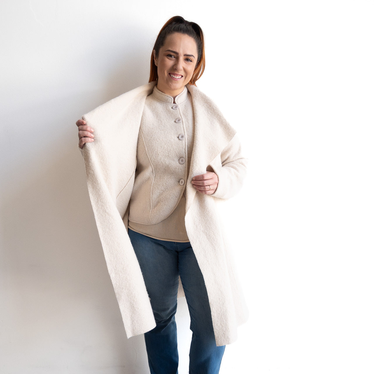 Pure Merino Wool Waterfall Jacket by Orientique Australia - 1337