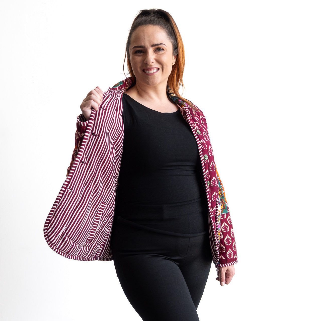 Quilted Reversible Button-Up Jacket by Orientique - Prato - 62778