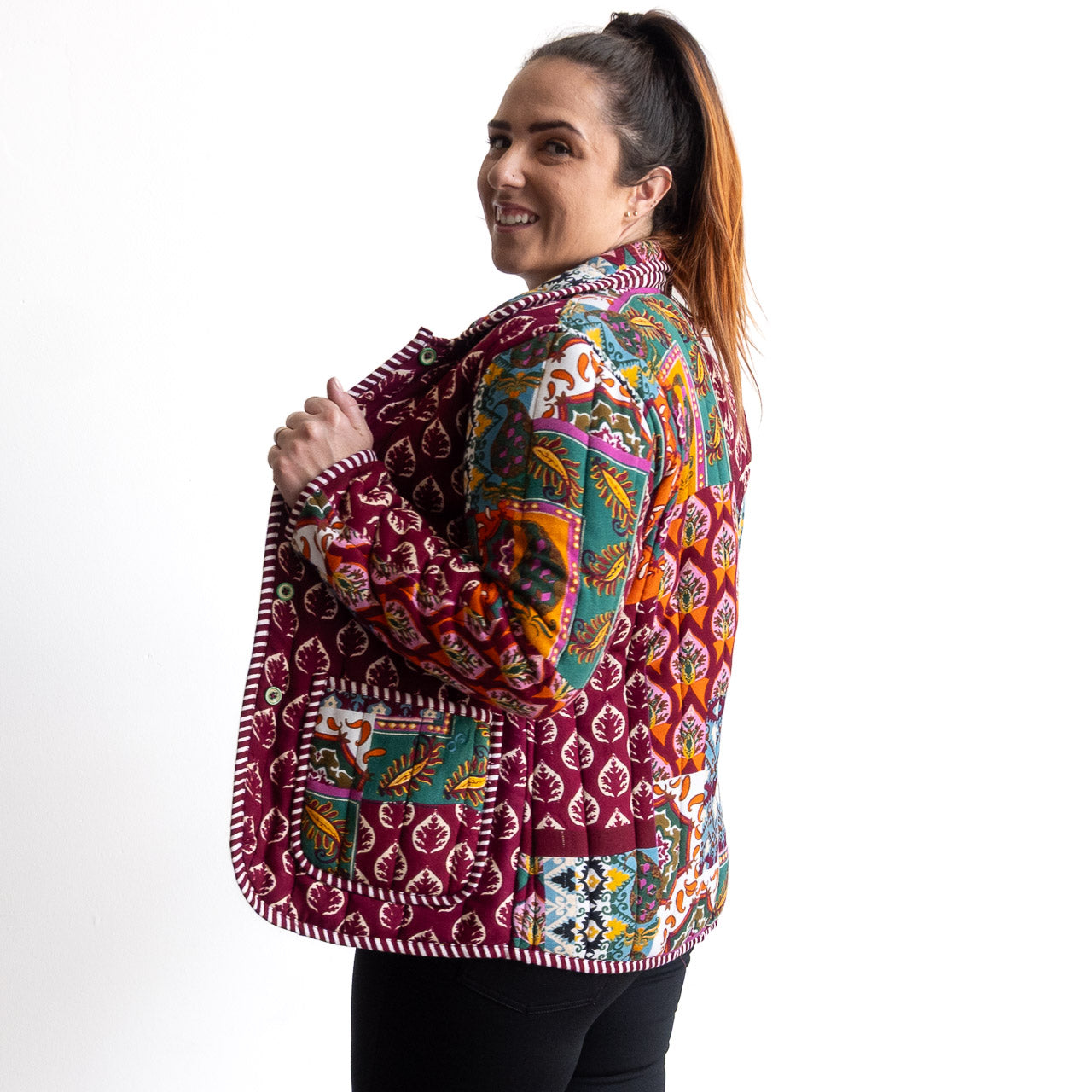 Quilted Reversible Button-Up Jacket by Orientique - Prato - 62778