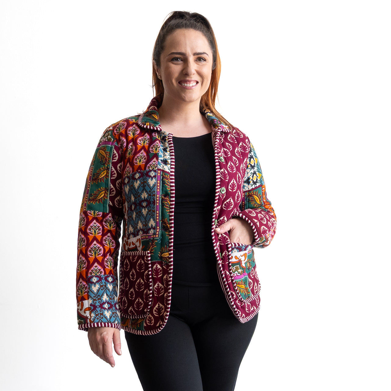 Quilted Reversible Button-Up Jacket by Orientique - Prato - 62778