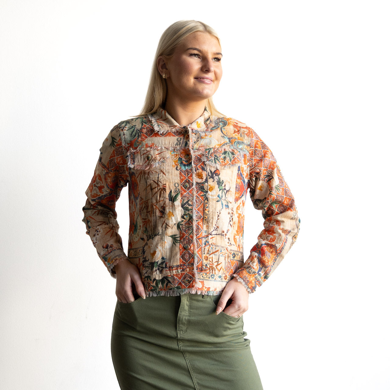 Raw Edge Jacket - Gordes Terracotta - 23171