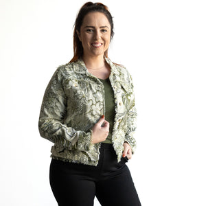 Raw Edge Summer Jacket by Orientique Australia - Lima Olive - 23072