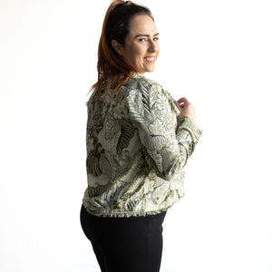 Raw Edge Summer Jacket by Orientique Australia - Lima Olive - 23072