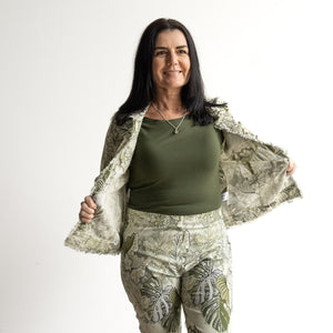 Orientique Stretch Capri Pant - Lima Olive - 2688