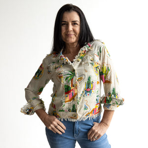 Raw Edge Summer Jacket by Orientique Australia - Guatemala Natural - 32439