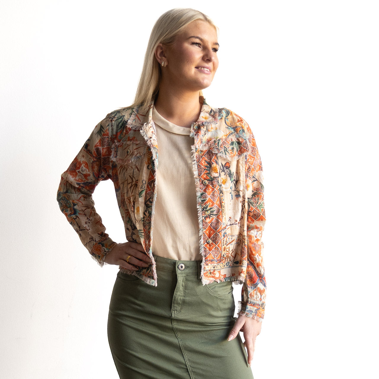 Raw Edge Jacket - Gordes Terracotta - 23171