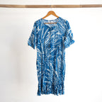 Ready To Go Cotton Dress - Mono Jungle Blue