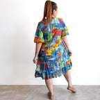 Ready To Go Cotton Dress - Painted Palms