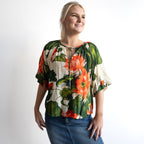 Resort Bird Blouse - Camila - 32539