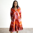 Resort Cotton Shirt Dress by Escape - Celeste Orange - 30144