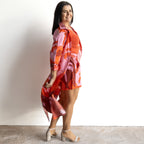 Resort Cotton Shirt Dress by Escape - Celeste Orange - 30144