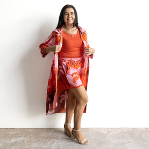 Ric-rac Cotton Shorts by Escape - Celeste Orange - 36011