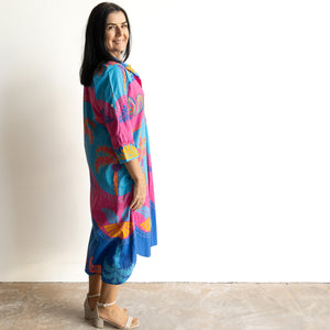 Resort Cotton Shirt Dress by Escape - Celeste Blue - 30147