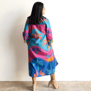 Resort Cotton Shirt Dress by Escape - Celeste Blue - 30147