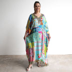 Resort Kaftan Maxi Dress - Collage - 82004