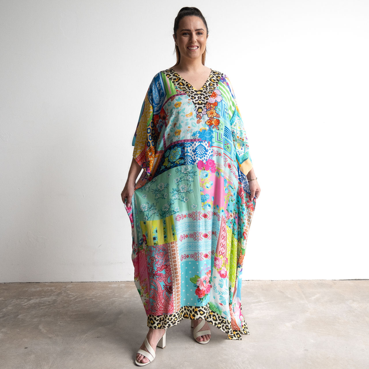 Resort Kaftan Maxi Dress - Collage - 82004