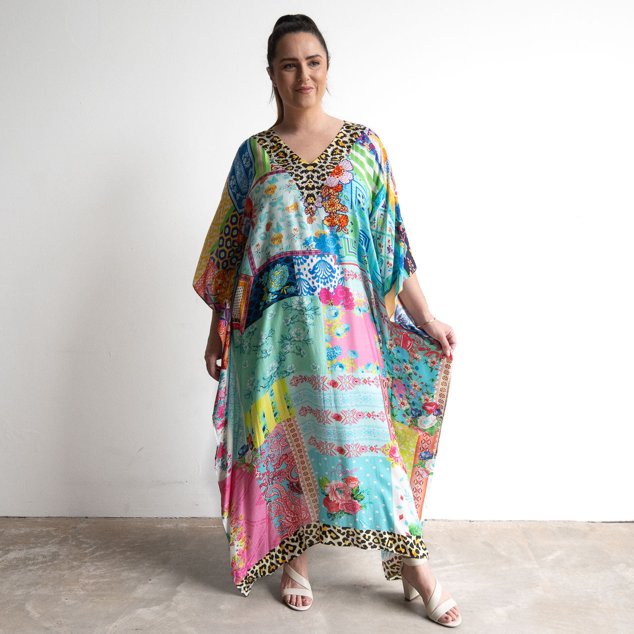 Resort Kaftan Maxi Dress - Collage - 82004
