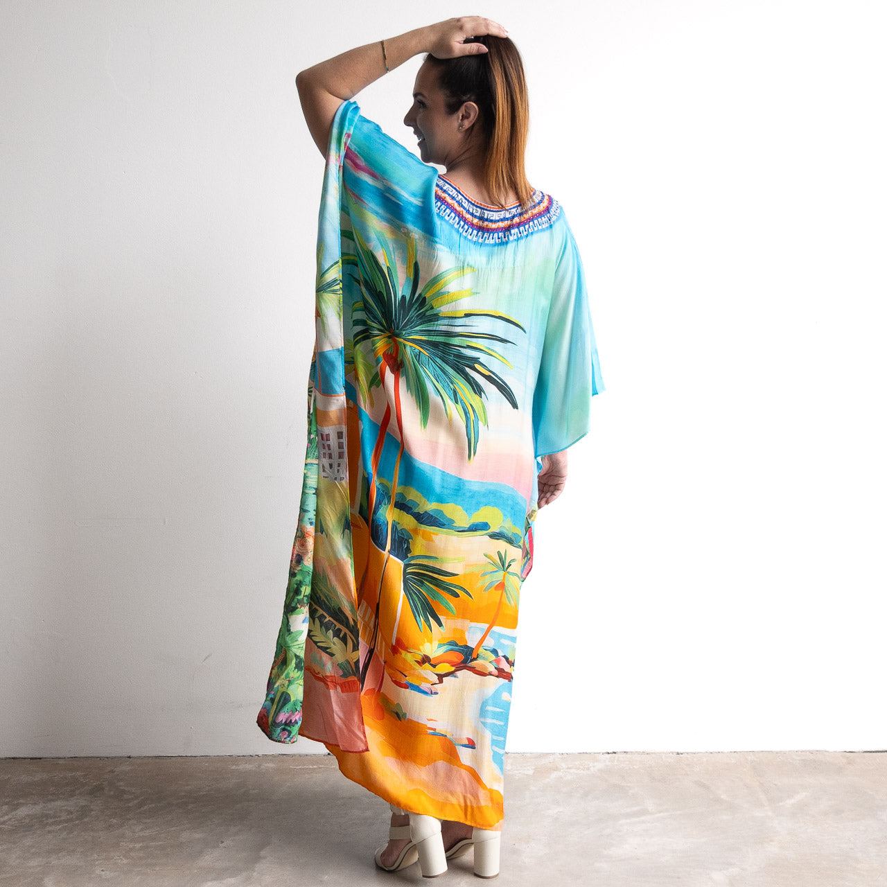 Resort Kaftan Maxi Dress - Island Life - 82004