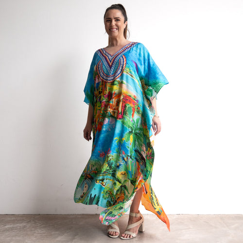 Resort Kaftan Maxi Dress - Island Life - 82004