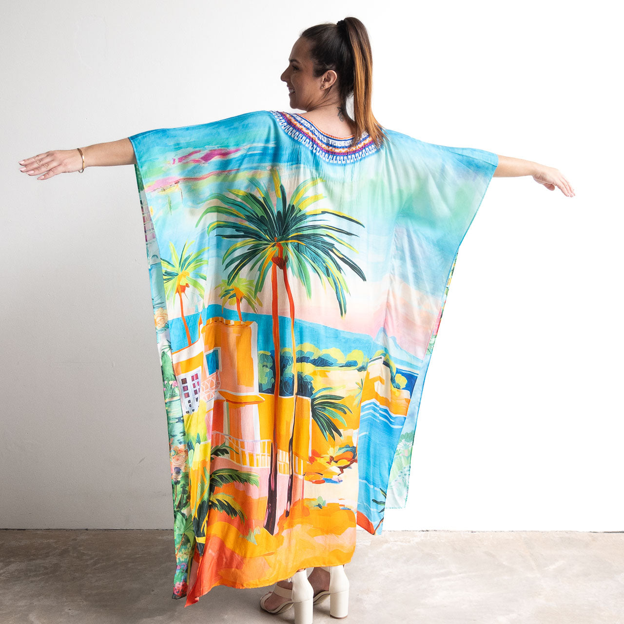 Resort Kaftan Maxi Dress - Island Life - 82004