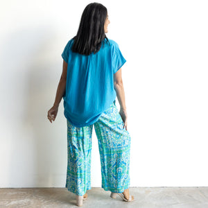 Resort Lounge Pant by Orientique Australia - Montevideo Aqua - 16008