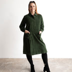 Retro Corduroy Pocket Tunic Dress by Orientique - 21485