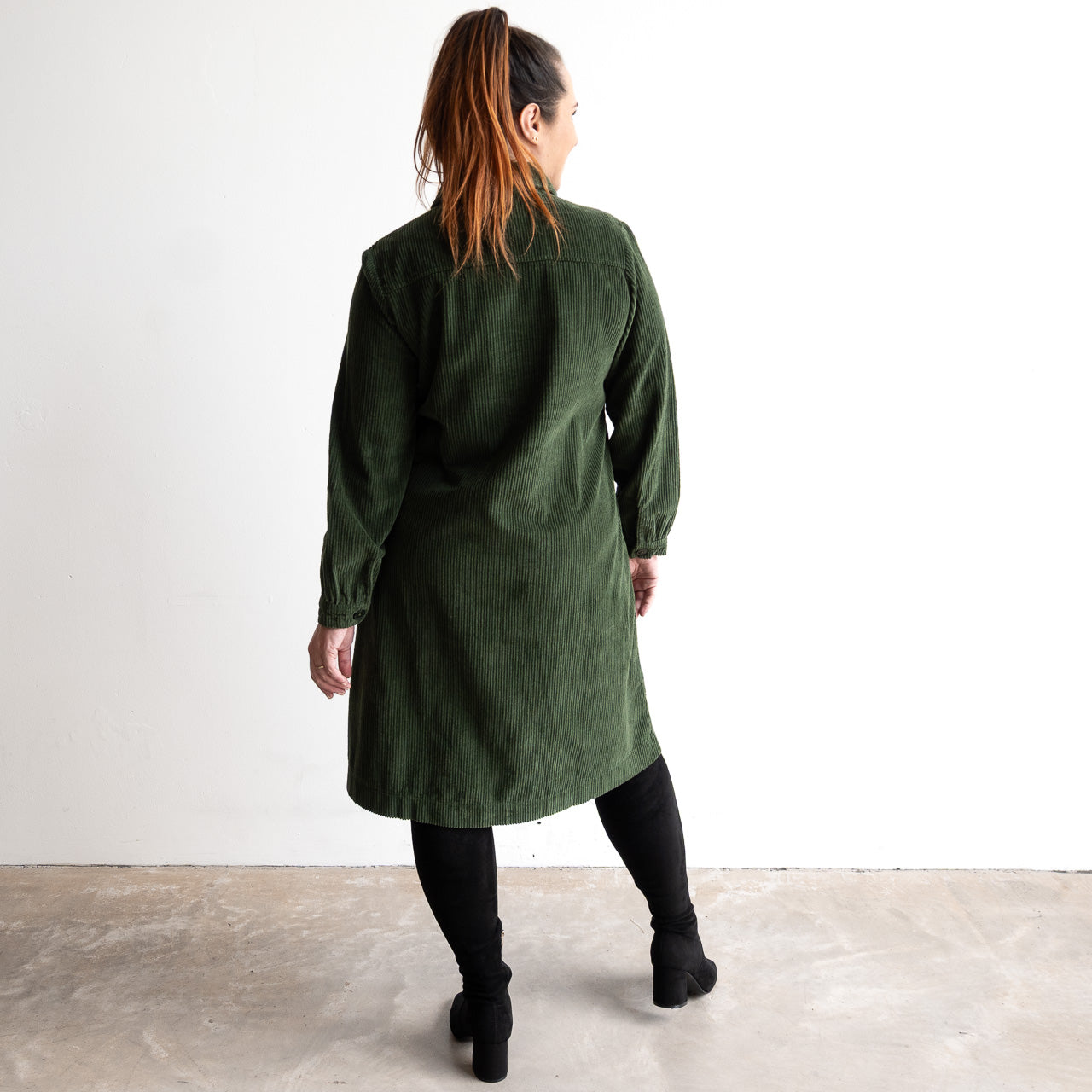 Retro Corduroy Pocket Tunic Dress by Orientique - 21485