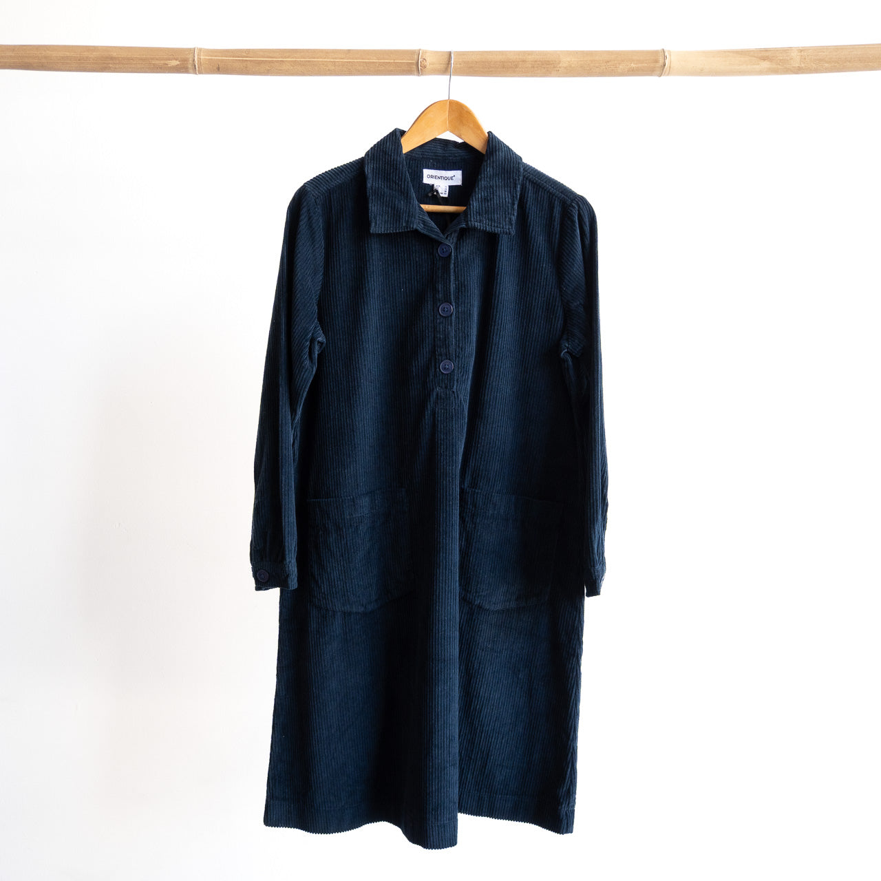 Retro Corduroy Pocket Tunic Dress by Orientique - 21485