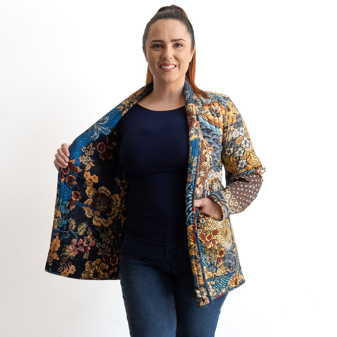 Reversible Quilted Coat by Orientique - Maluku - 23123