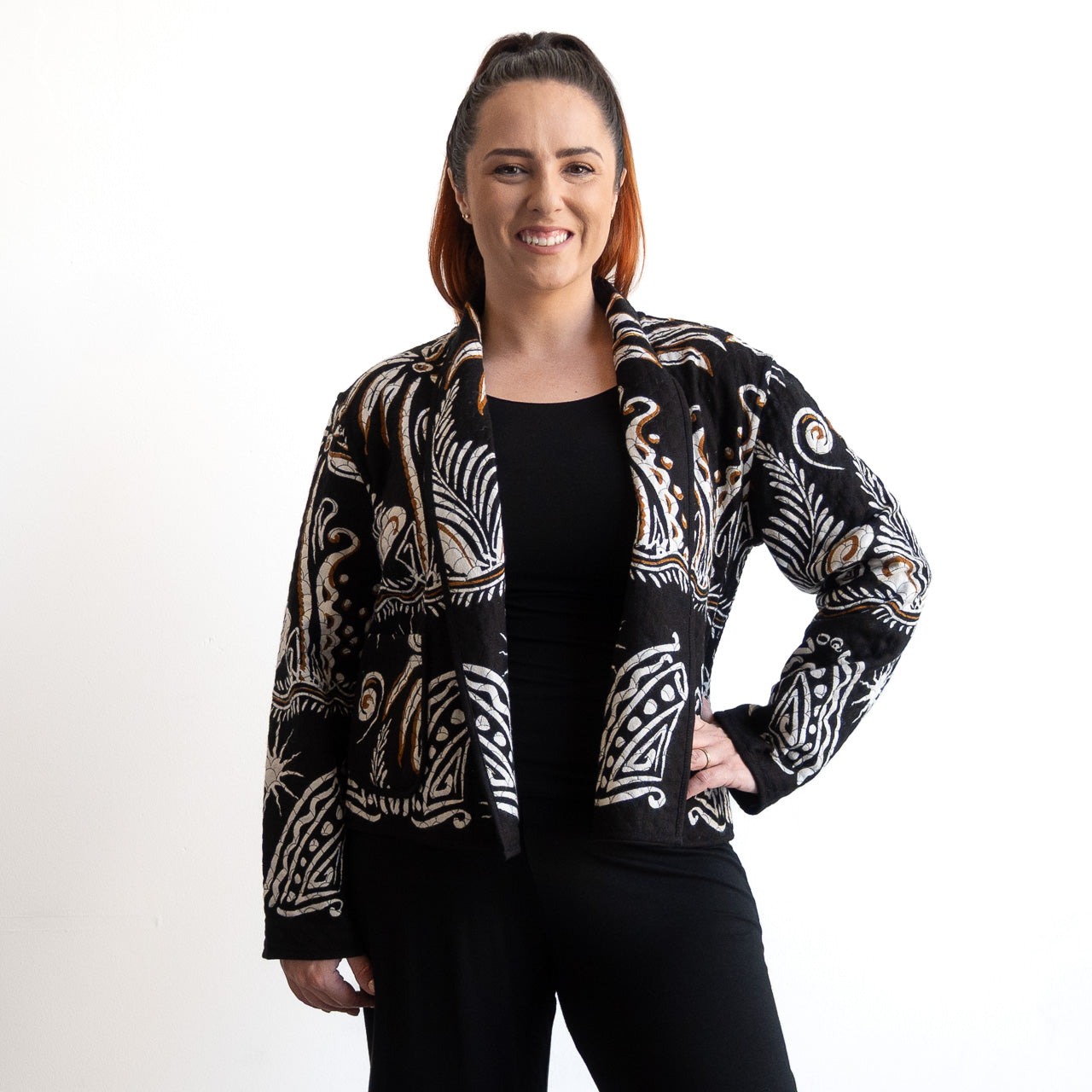 Reversible Quilted Crop Jacket by Orientique Australia - Indus - 42212