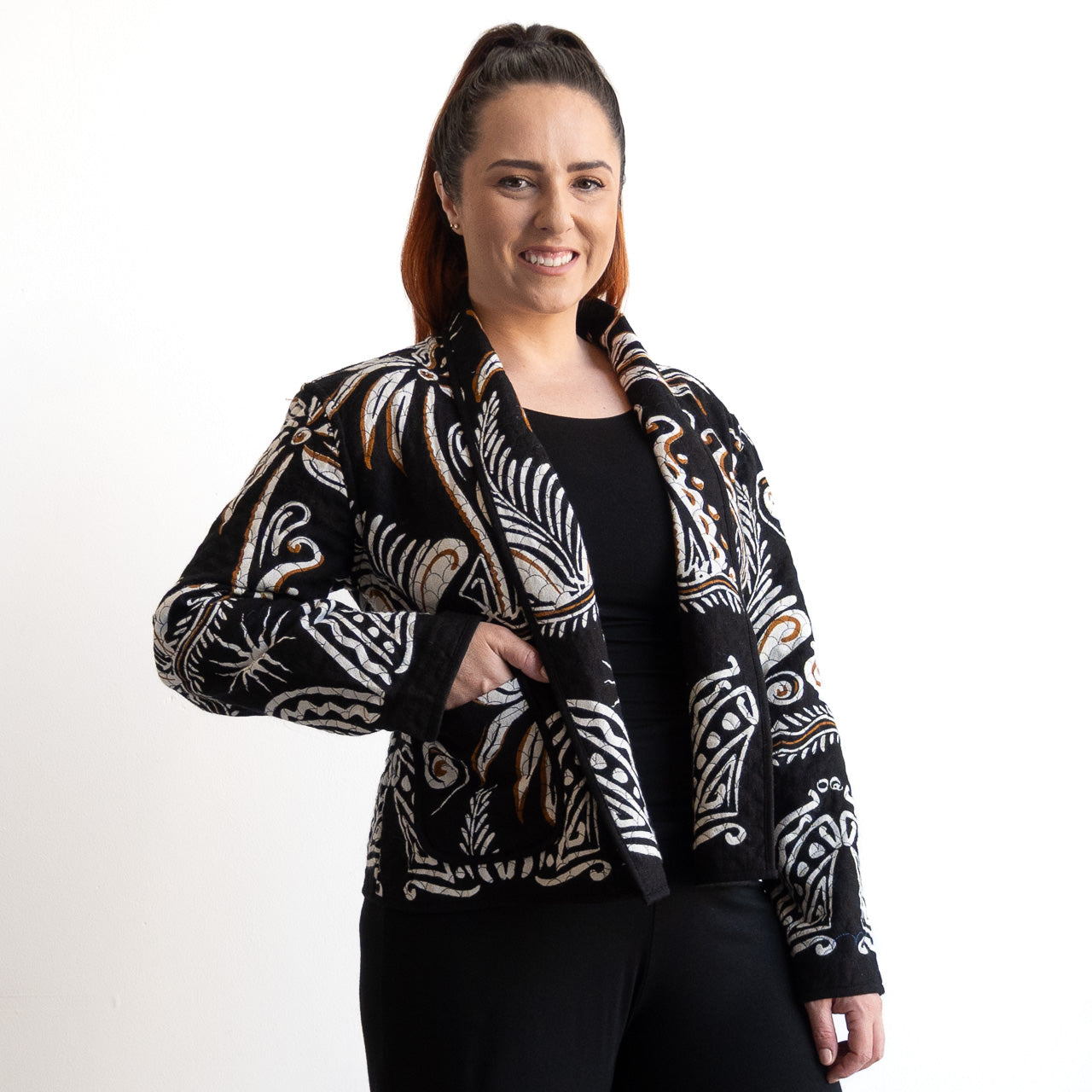 Reversible Quilted Crop Jacket by Orientique Australia - Indus - 42212