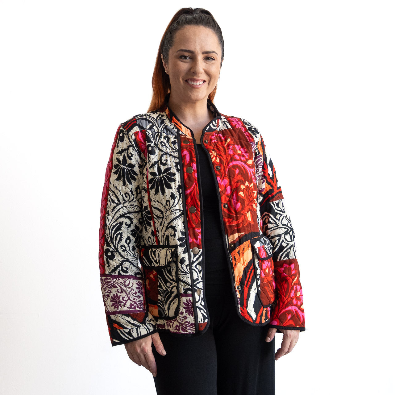 Reversible Quilted Press Stud Jacket by Orientique - Giza - 23102