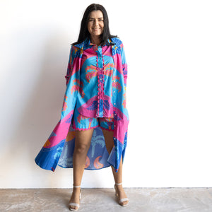 Resort Cotton Shirt Dress by Escape - Celeste Blue - 30147