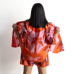 Ric-rac Cotton Shirt by Escape - Celeste Orange - 32429