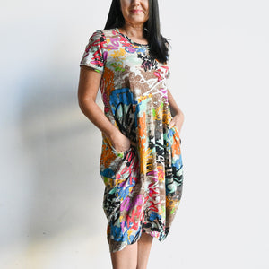 Drape Dress in Organic Cotton by Orientique Australia - Rineia - 21070 - 20-FitsBustupto125cm KOBOMO