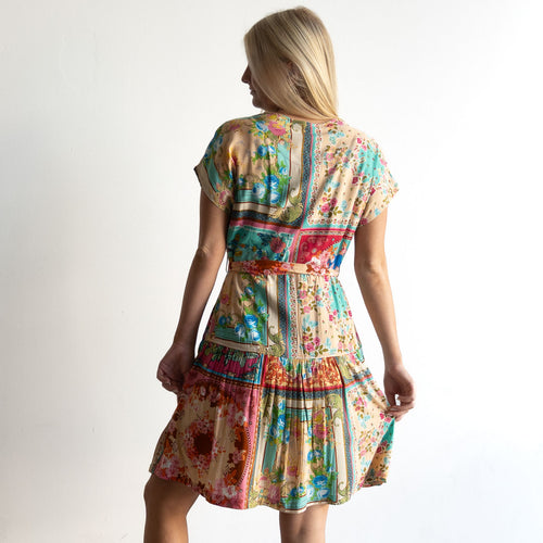 Riviera Button-through Dress - Foulard  Fleurs - 61056