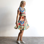 Riviera Button-through Dress - Foulard  Fleurs - 61056