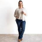 Ruched Cotton Button-through Blouse