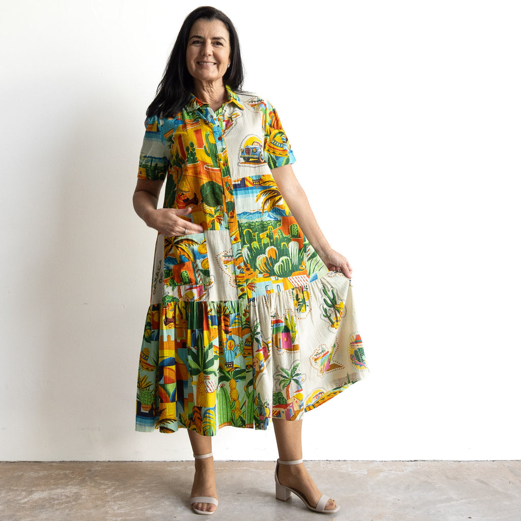 Short Sleeve Shirt Dress by Orientique Australia - Guatemala - 30172