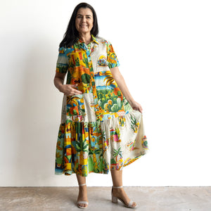 Short Sleeve Shirt Dress by Orientique Australia - Guatemala - 30172