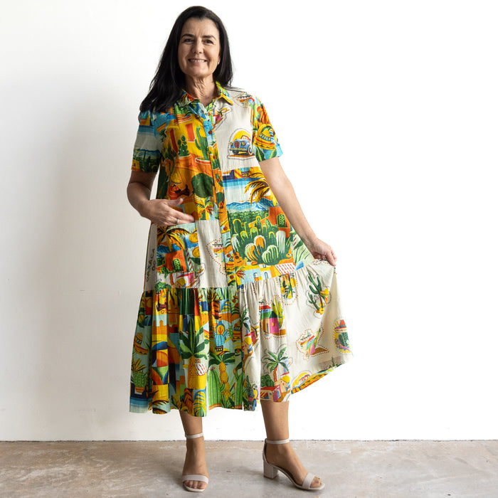 Short Sleeve Shirt Dress by Orientique Australia - Guatemala - 30172