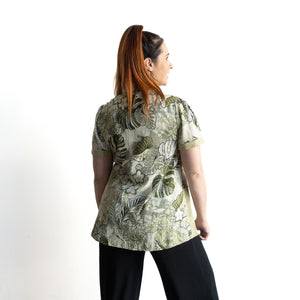 Short Sleeve Pocket Shirt by Orientique Australia - Lima Olive - 23073