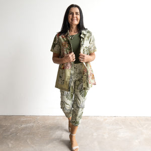 Short Sleeve Pocket Shirt by Orientique Australia - Lima Olive - 23073