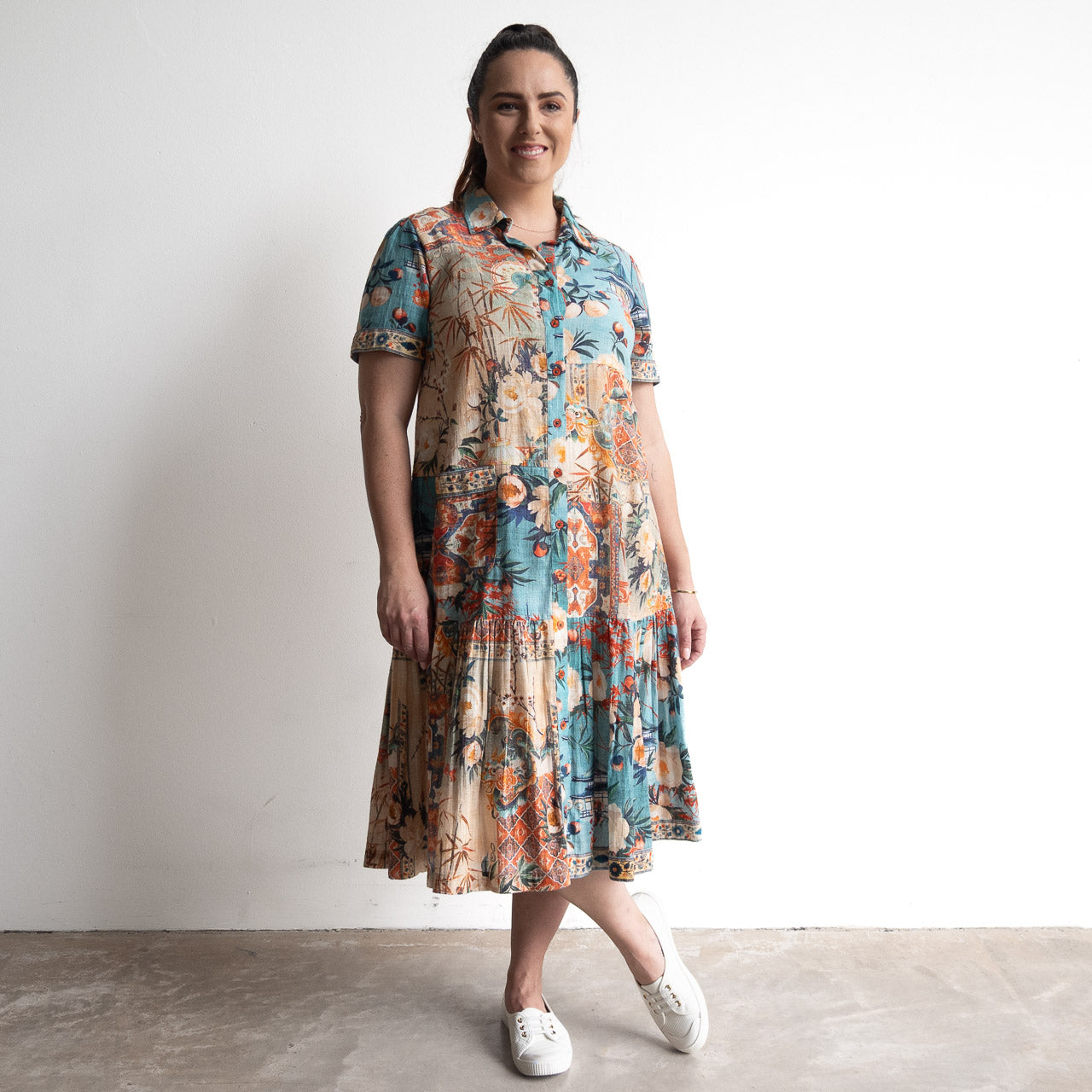 Short Sleeve Shirt Dress - Gordes - 21860