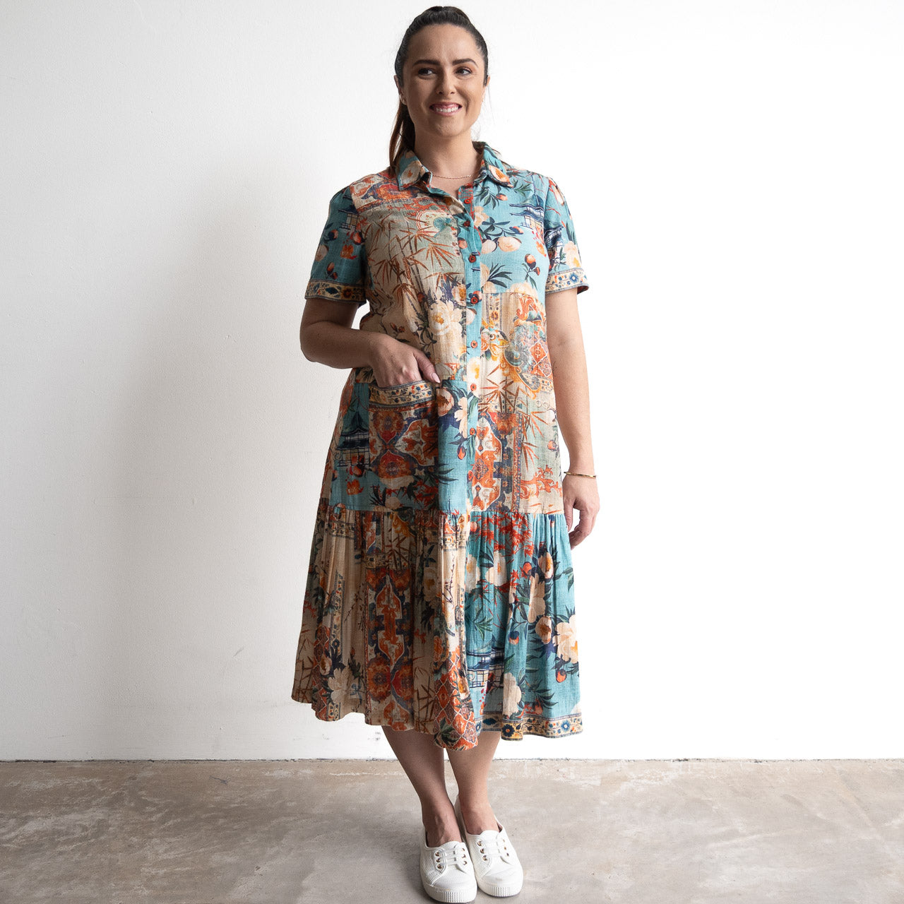 Short Sleeve Shirt Dress - Gordes - 21860