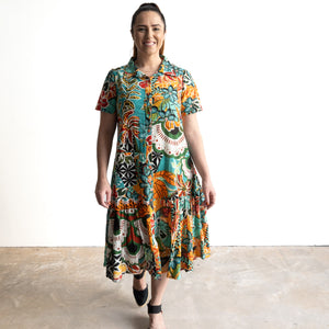 Short Sleeve Shirt Dress by Orientique Australia - Guaratiba - 61747