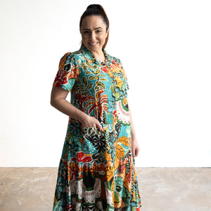 Short Sleeve Shirt Dress by Orientique Australia - Guaratiba - 61747
