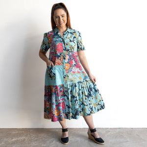 Short Sleeve Shirt Dress by Orientique Australia - Ikebana - 20141