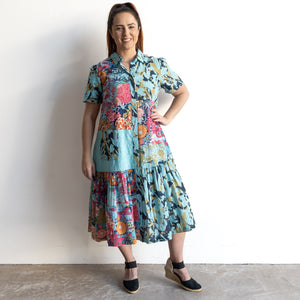 Short Sleeve Shirt Dress by Orientique Australia - Ikebana - 20141