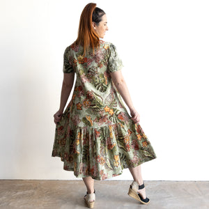 Short Sleeve Shirt Dress by Orientique Australia - Lima Olive - 20107